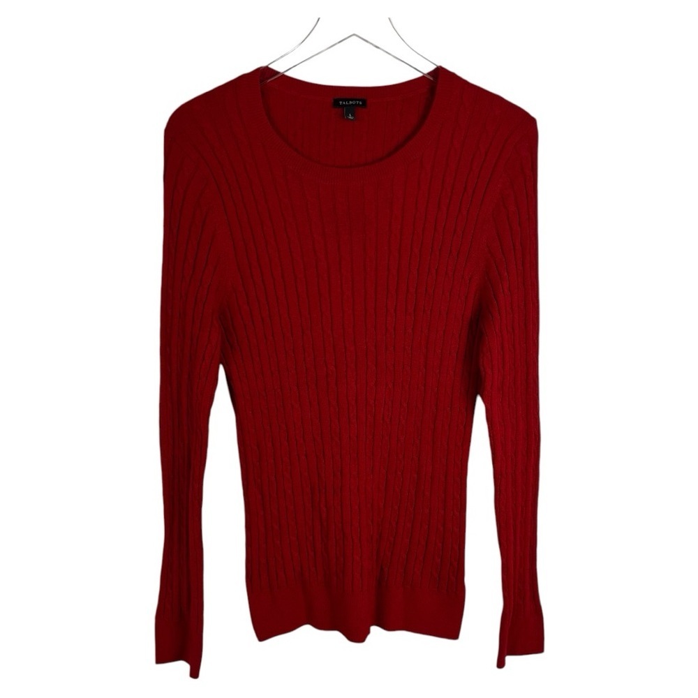 Talbots Red Cable Knit Sweater
